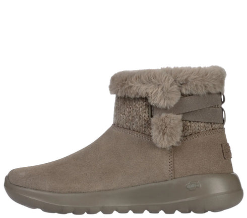 Ghete sport, dama, SKECHERS ON THE GO JOY-WHISPERING WILLOW, 144133-DKTP bej, piele intoarsa